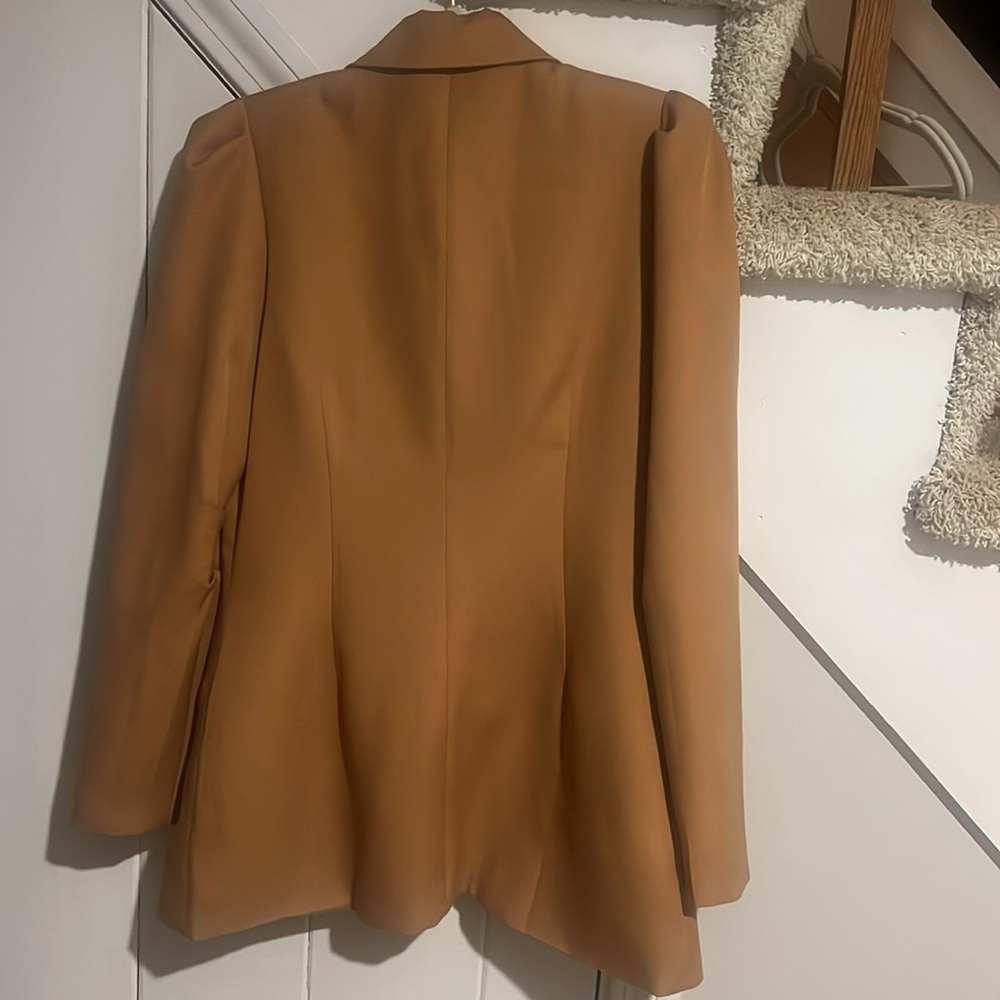 In The Style 2-Piece Suit Blazer & High Waist Pants Camel Color Size 6 XS - Picture 5 of 14